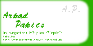 arpad papics business card